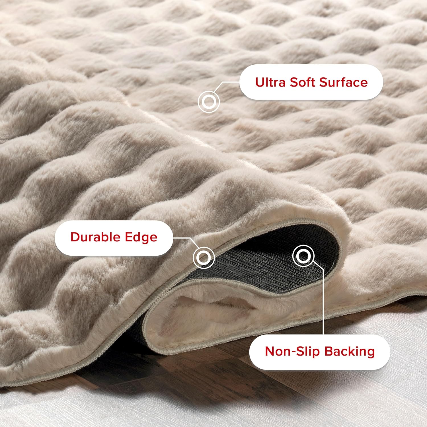 nuLOOM 7'6' x 9'6' Cozy Plush Area Rug, Machine Washable, Non-Slip, Soft Fluffy Shag Carpet for Living Room Bedroom Kids Room Nursery Home Decor, Jeni Beige