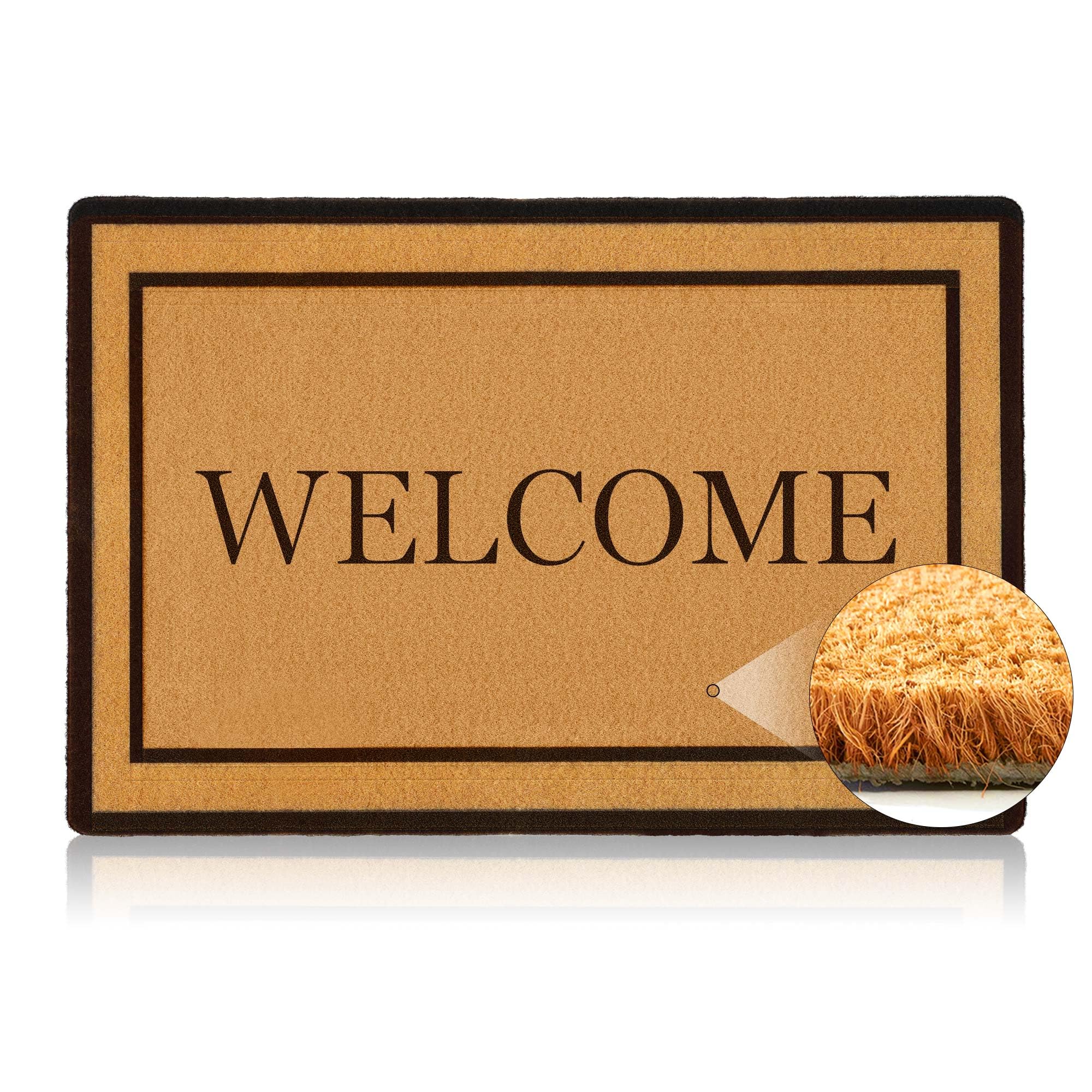 STINI Coco Coir Welcome Matt Outdoor - 20" X 32" Personalized Door Mat Outside Indoor Entrance, Customizable Front Back Doormat Outdoor All Weather Floor Mat, Housewarming Gifts New Home Hostess Gifts