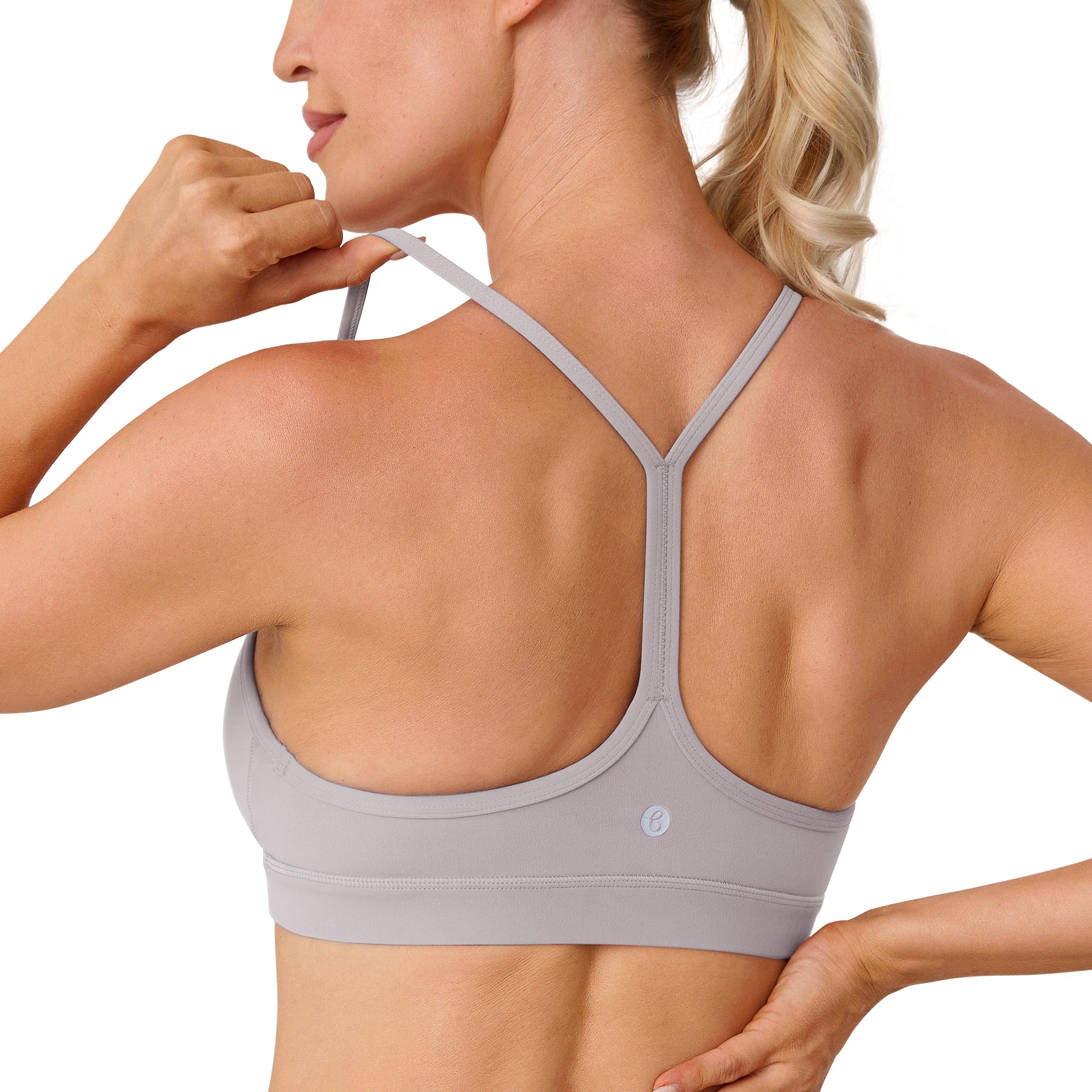 BAYDI Clouduxi Sport-BH Damen Leichter Halt Ohne Bügel Gepolstert mit Herausnehmbaren Pads Y-Rücken mit Spaghettiträgern für Yoga Pilates und Alltag
