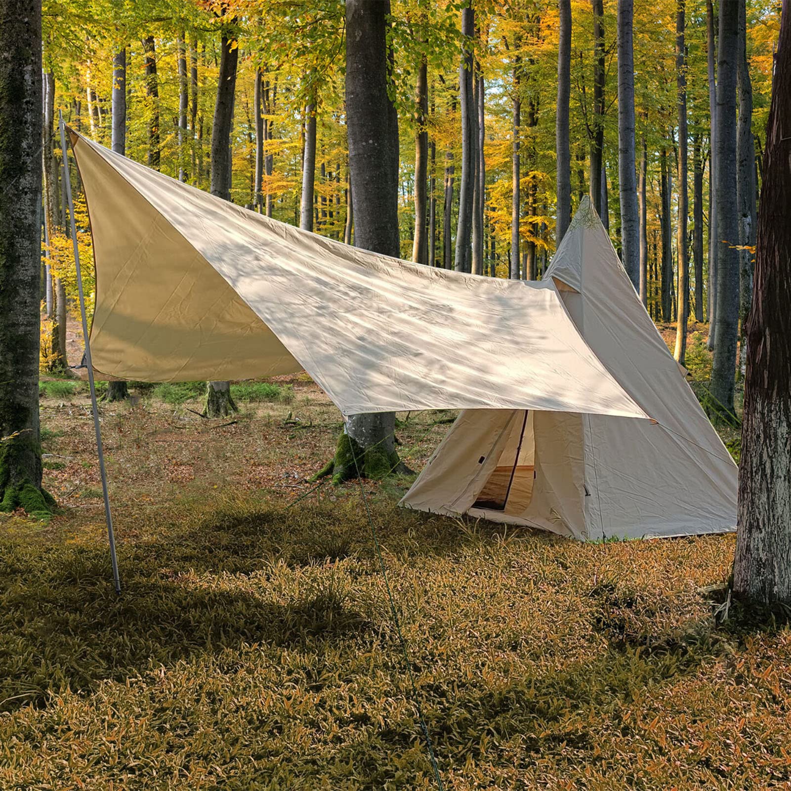 Namiot kempingowy z piramidą dla 2–3 osób Namiot tipi na polowanie Zespół rodzinny Wędrówka z plecakiem Camping Piesze wycieczki - Namiot kempingowy Jurta