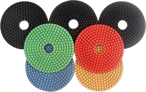 Miniatura 2 de Almohadillas de pulido de diamante húmedo de 5 pulgadas para lijar granito mármol piedra de hormigón paquete de 7