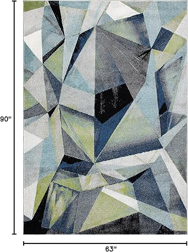 Miniatura 44 de SAFAVIEH Porcello Collection - Alfombra de área de 8 x 10 pies, gris claro y naranja, diseño abstracto moderno, no desprende pelusa y de fácil Gris