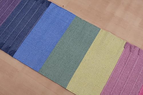 Miniatura 9 de Jaipur Art & Rugs Cotton Yoga Rug - Eco-Friendly Hand-Woven Thick Mat (24x72x5mm) for Everyday Fitness at Home - Comfortable & Extra-Long