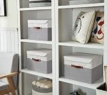 DECOMOMO Storage Box with Lid, Decorative Box, Large Storage Bins with Lid (Grey & White, 3 Pack with Flip Lid) | 3 Pack Storage Baskets for Shelves, Large Storage Box 15"L x 11"W x 11"H