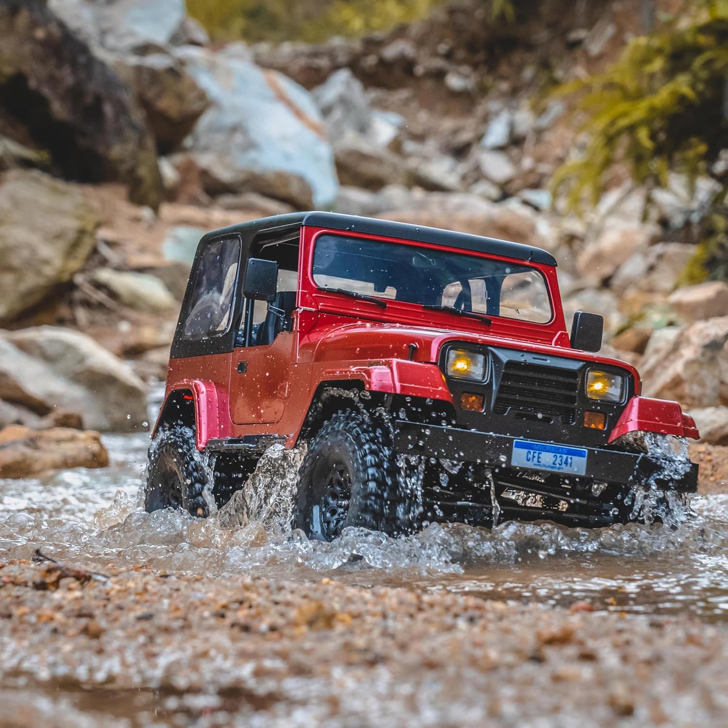 FCXㅤ Rochobby Mashigan 1/10 RC Crawler, RC Rock Crawler Removable Details 15km/h, Remote Control Cars with Full Car Ball Bearing for Adults Need to Complete, RS