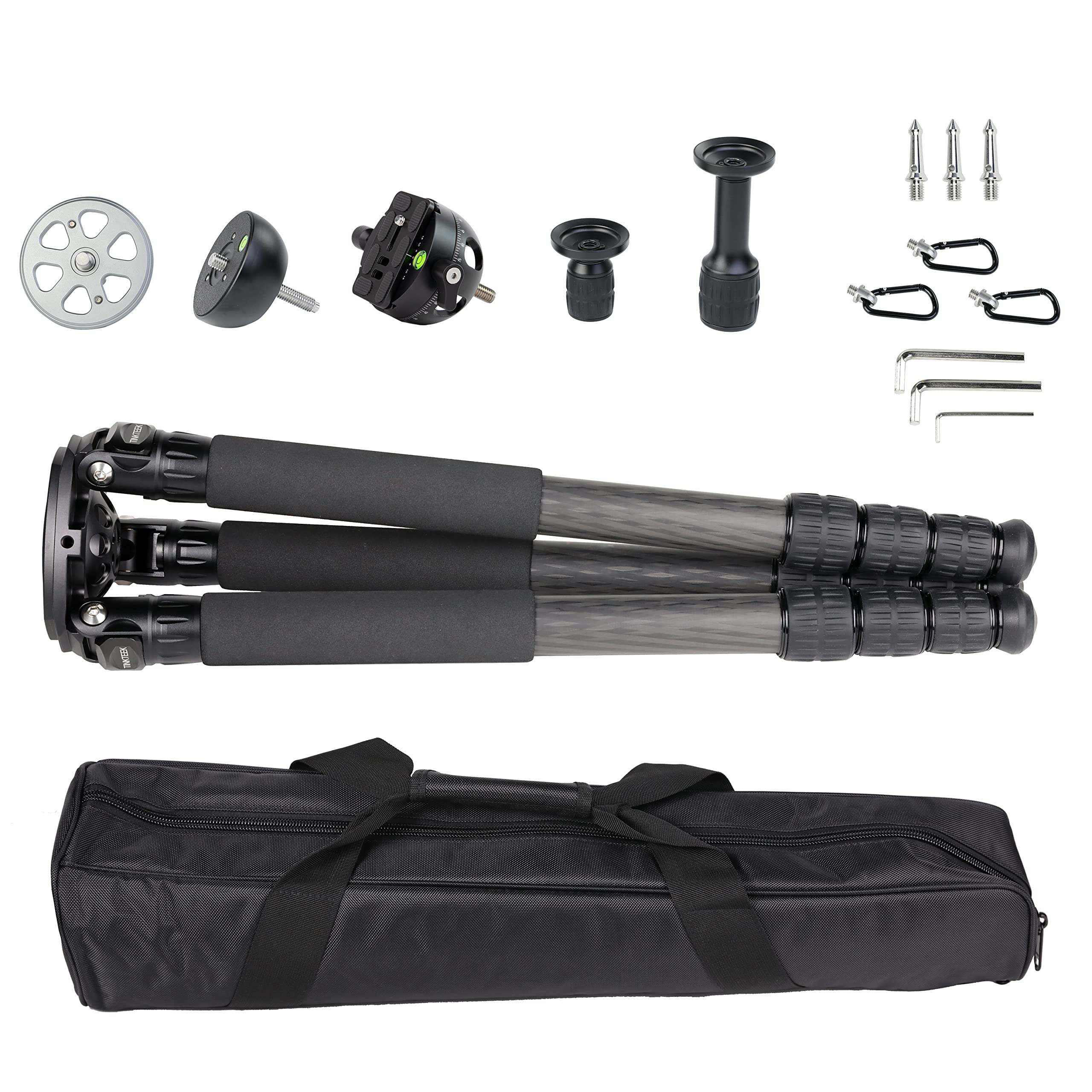 Rotor Carbon Stativ mit 75mm Bowl Adapter Zwei Griffe 145CM Systematisch Videostativ Max Belastung 20KG Schüssel Stativ 4 Segmenten Keine Mittelsäule
