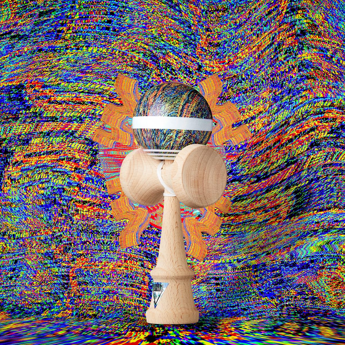KROM - Kendama Pro NOIA 5 - Oryginalny japoński bilboquet - Drewniana zabawka dla dorosłych i dzieci - Opakowanie: Zapasowy sznurek + Darmowe naklejki