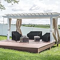 Vista 8 de Funda para sofá de 3 plazas para patio, funda para sofá para exteriores de hasta 76 pulgadas de ancho x 32.5 pulgadas de profundidad x 33 pulgadas