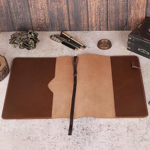 Miniatura 10 de Funda de cuero de grano completo resistente (8.5 x 11 pulgadas), recargable Cahier XXL, cuaderno en espiral recargable (8.5 x 11 pulgadas), funda de