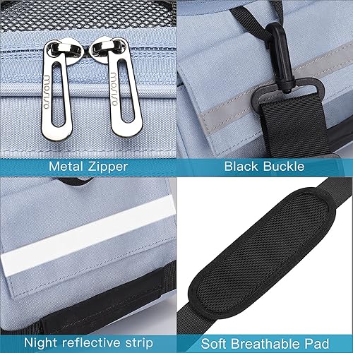 Miniatura 5 de MOSISO Bolsa de maletero para bicicleta, bolsa impermeable para asiento trasero de bicicleta, bolsa de almacenamiento para el sillín, bolsa de azul