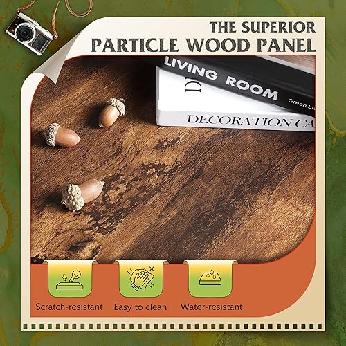 Miniatura 7 de WLIVE Cómoda de madera para dormitorio, cómoda de madera con 4 cajones, cómoda de dormitorio con marco de metal resistente para pasillo, sala de