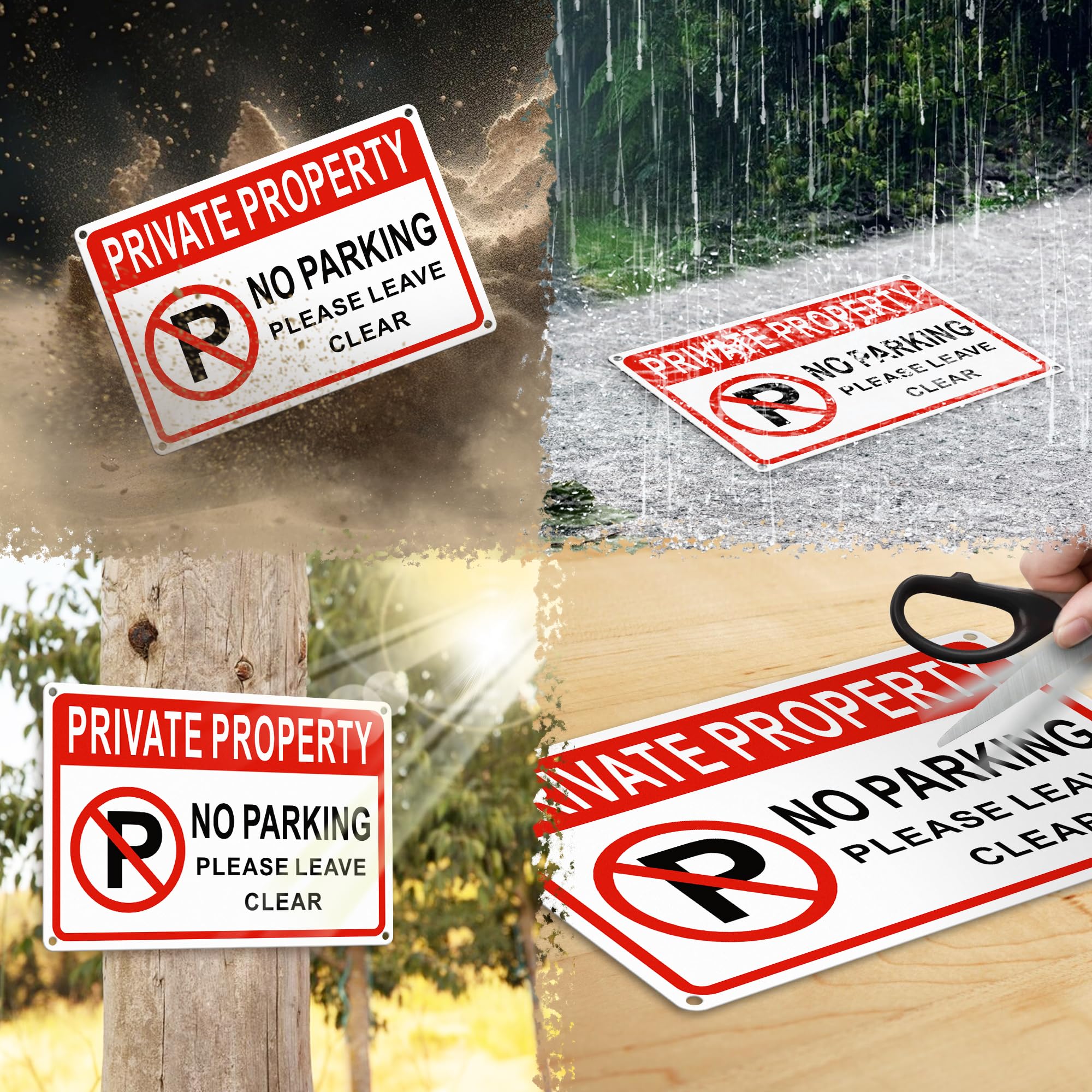 TAKULA 30 * 20CM No Parking Signs Outdoor-Keep Clear,30 * 20CM Private Property Sign Outdoor,Private Parking Sign s are Waterproof - Image 4