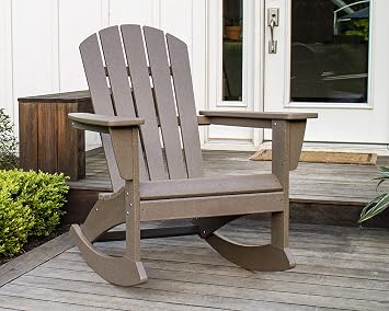 POLYWOOD Nautical Adirondack Rocking Chair in Aruba