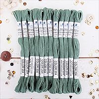 Vista 27 de 12 madejas ThreadArt Premium de hilo de bordar de algodón egipcio de fibra larga Gris antiguo 6 hilos divisibles de 8.75 yardas cada uno