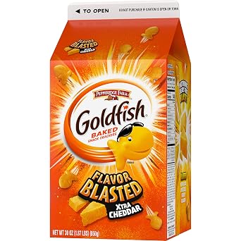 Pepperidge Farm Goldfish Flavor Blasted Xtra Cheddar Crackers, 30 Oz Carton, Pack of 6