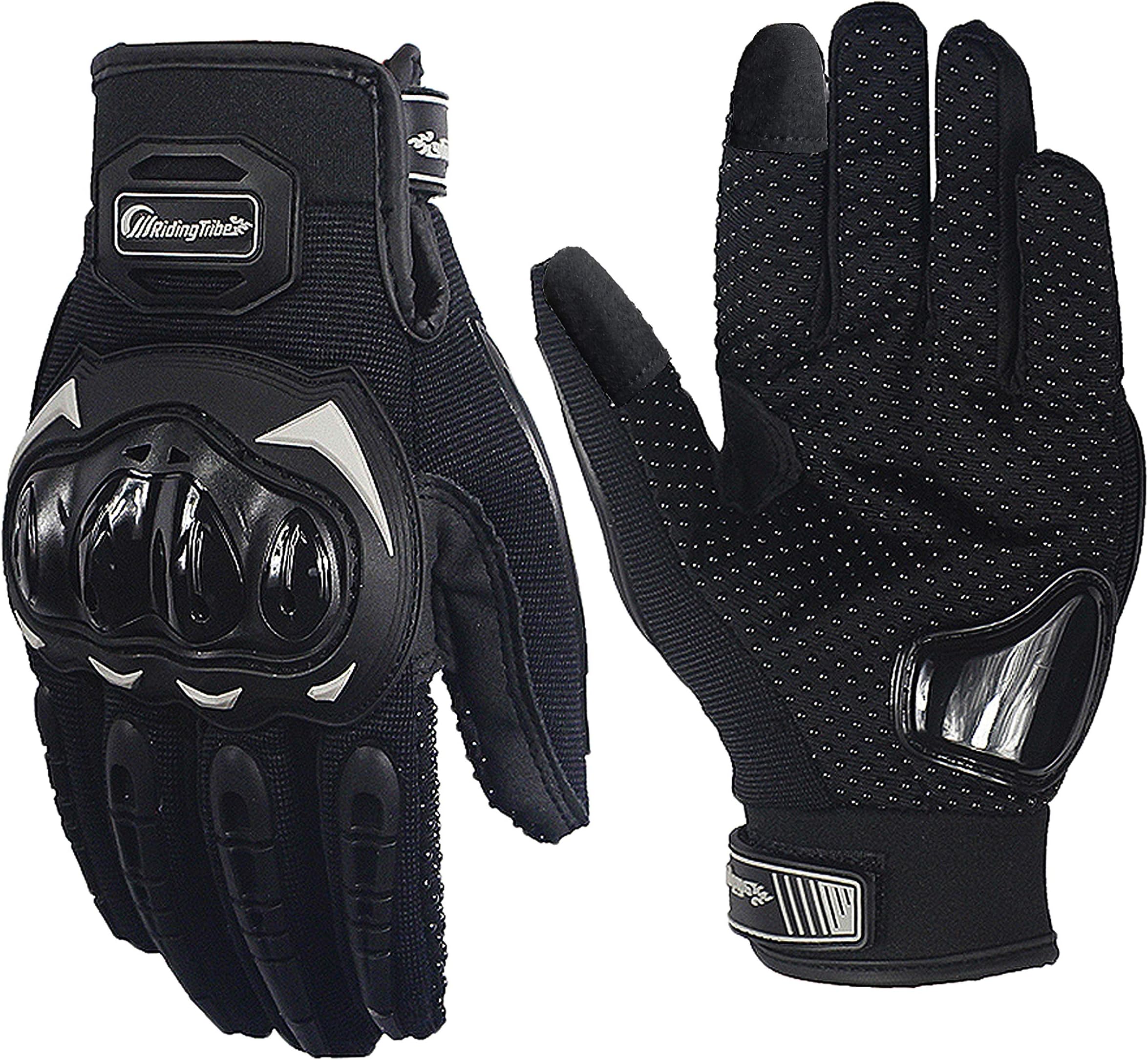 Pitzo Probiker Tribe Full Finger Riding Gloves (Black, Medium)