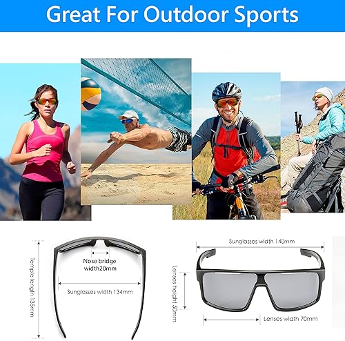 Miniatura 7 de POLARS DESIGN Deportes al aire libre Polarizado envoltura alrededor de Ciclismo Gafas de sol para hombres y mujeres TR90 Marco UV Protección
