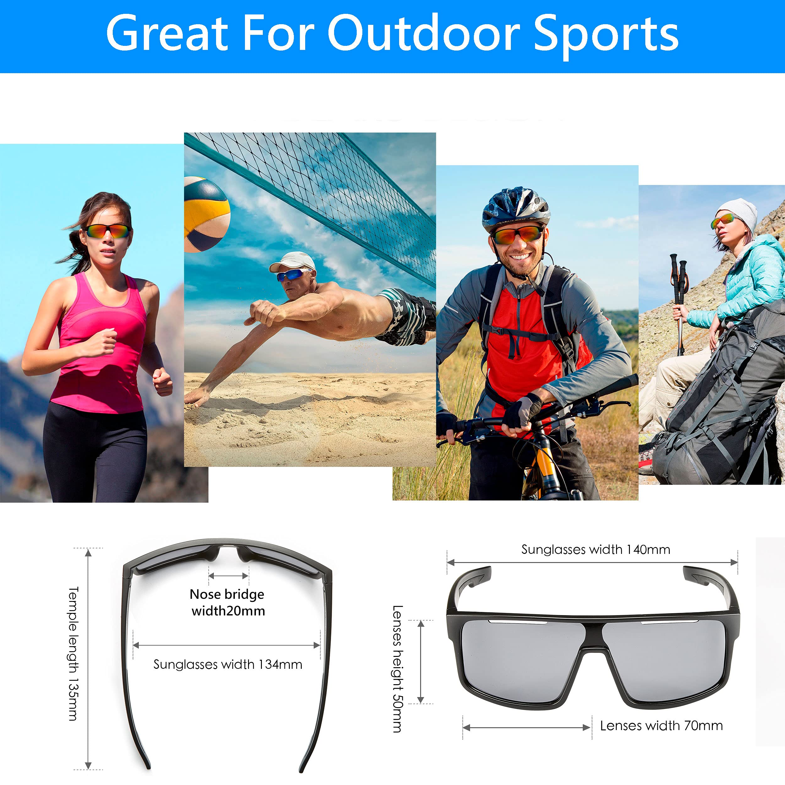 Occhiali da sole polarizzati da uomo e donna con protezione UV per corsa e ciclismo