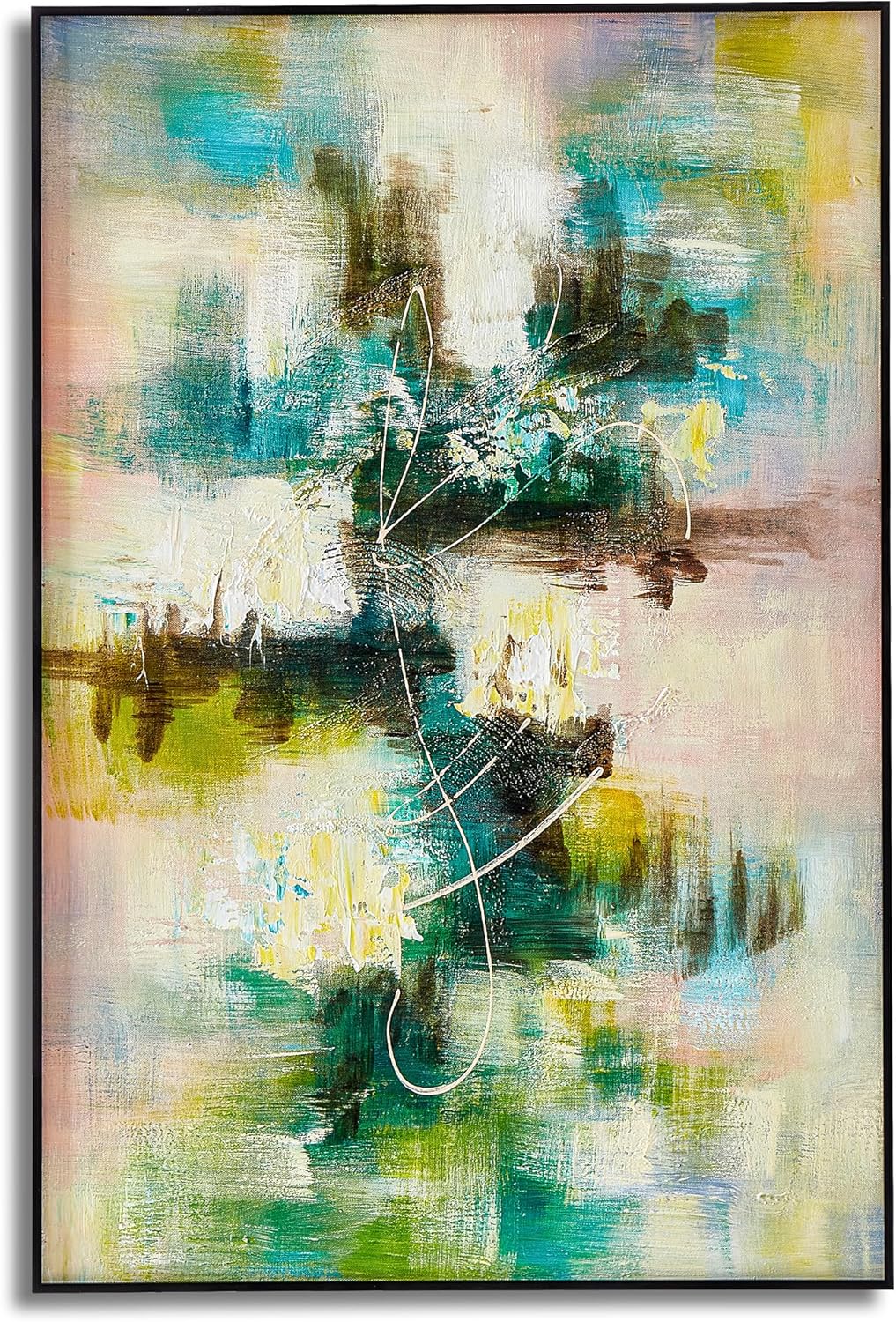 Aluminium-Framed Canvas Wall Art 100% Hand Painted Oil Painting Modern Paintings Wall Decor Abstract Artwork for Living Room Bedroom Office Bathroom Home Wall Decorative 24"X36" (Abstract)