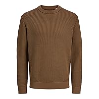 JACK & JONES Jjtanaka Knit Crew Neck, Monks Robe