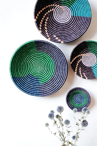 Miniatura 4 de African Basket- Mugina/Rwanda Basket/Woven Bowl/Sisal & Sweetgrass Basket/Purple, Blue, Green