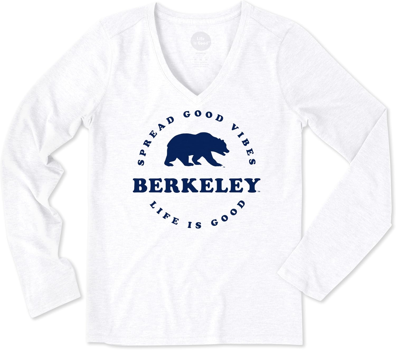 Women's Longsleeve Cool Vee Good Vibes Circle