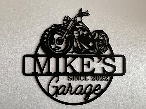 Miniatura 7 de Personalized Motorcycle Garage Sign, Custom Metal Name Sign, Handmade Motor Bike Hanging Plaque Metal Wall Art, Man Cave Decor, Gift for Biker,