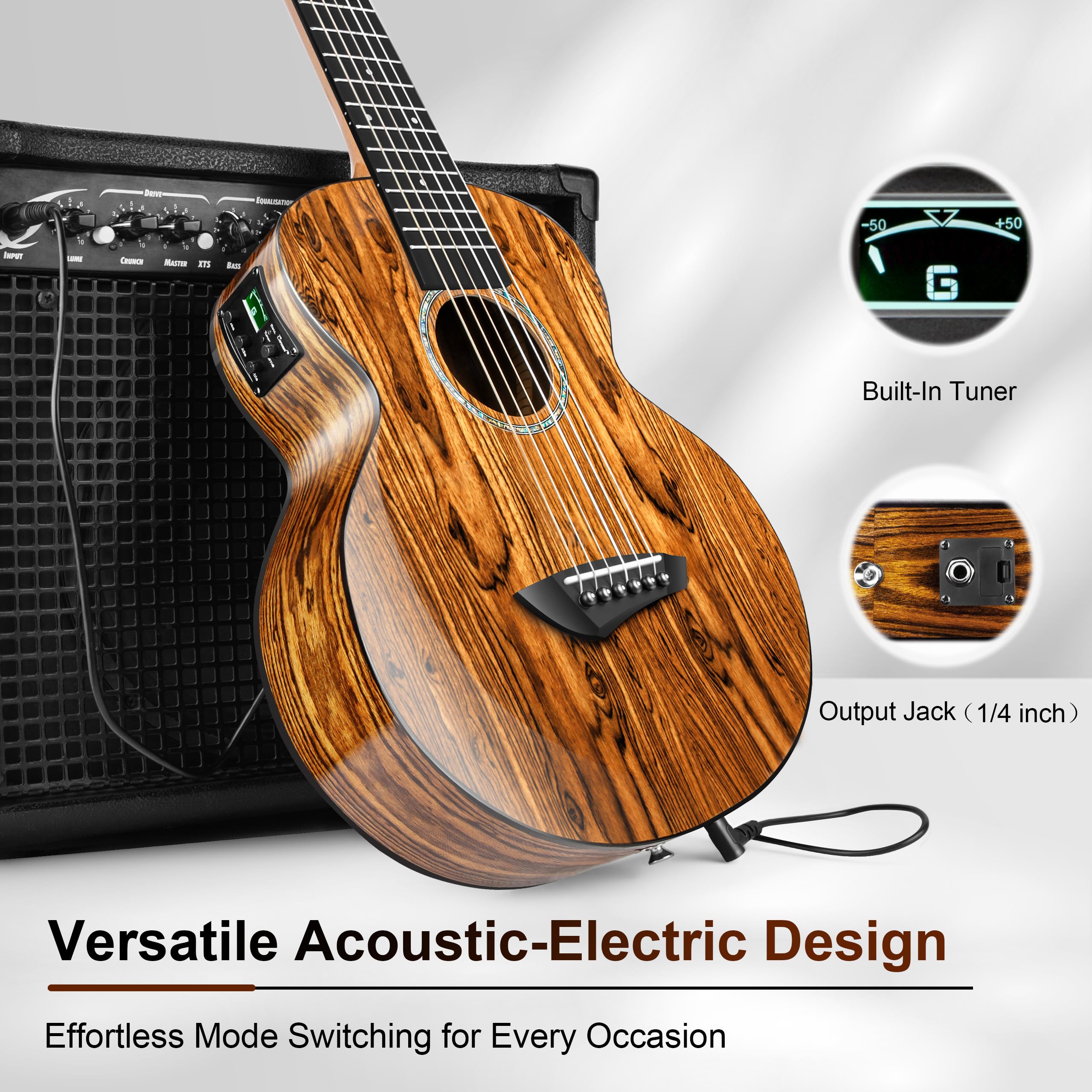 Amazon.com: Caramel GEG95 Butterfly Bocote Glossy Guitalele