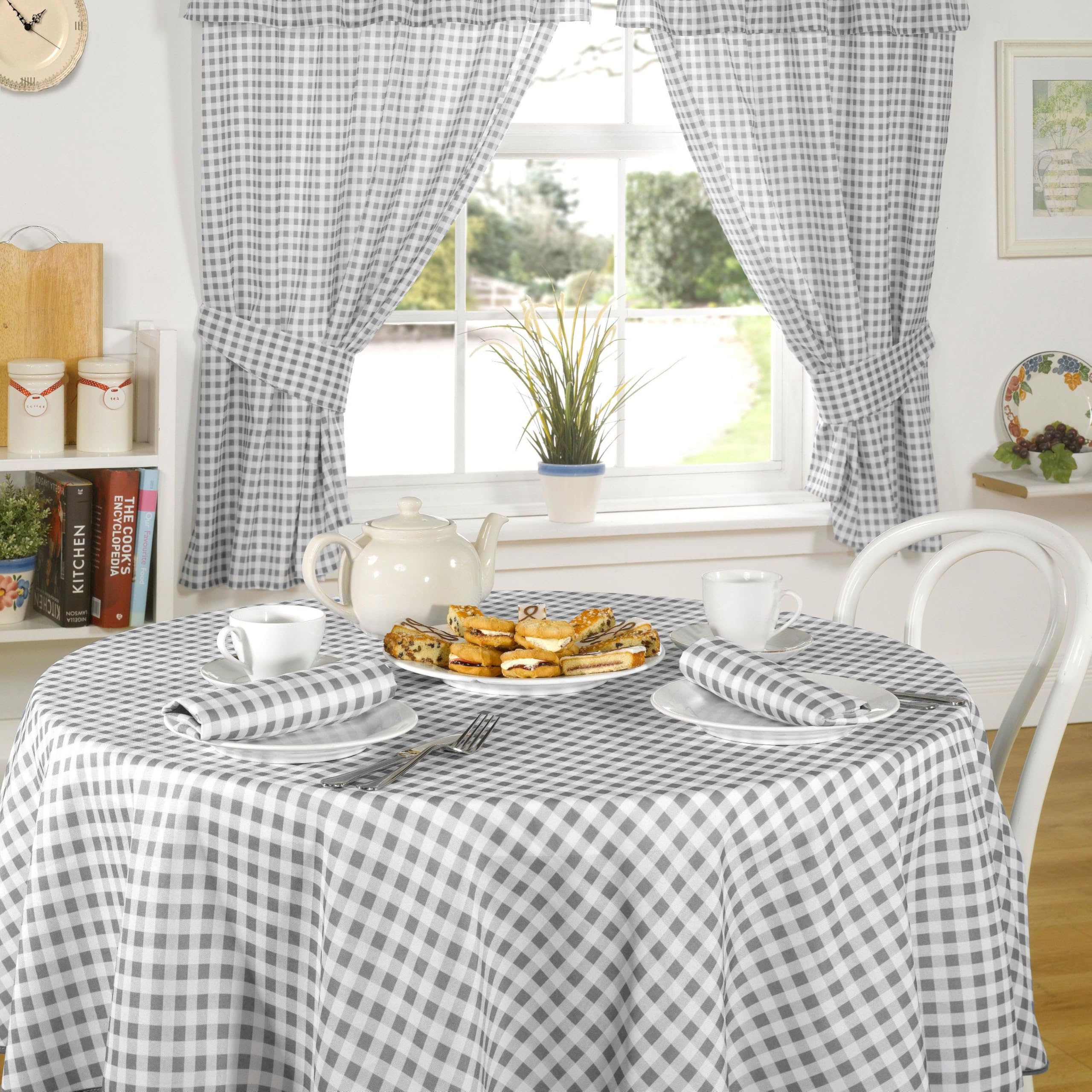 Emma Barclay  Grey Kitchen Curtains Pencil Pleat With Tiebacks Molly in Size 46x54 Inch, Sports Direct