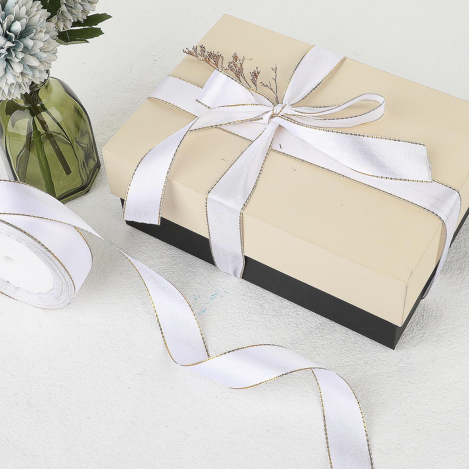 Bicolor ribbon tops white andmary② ANDMARY Bicolor ribbon tops