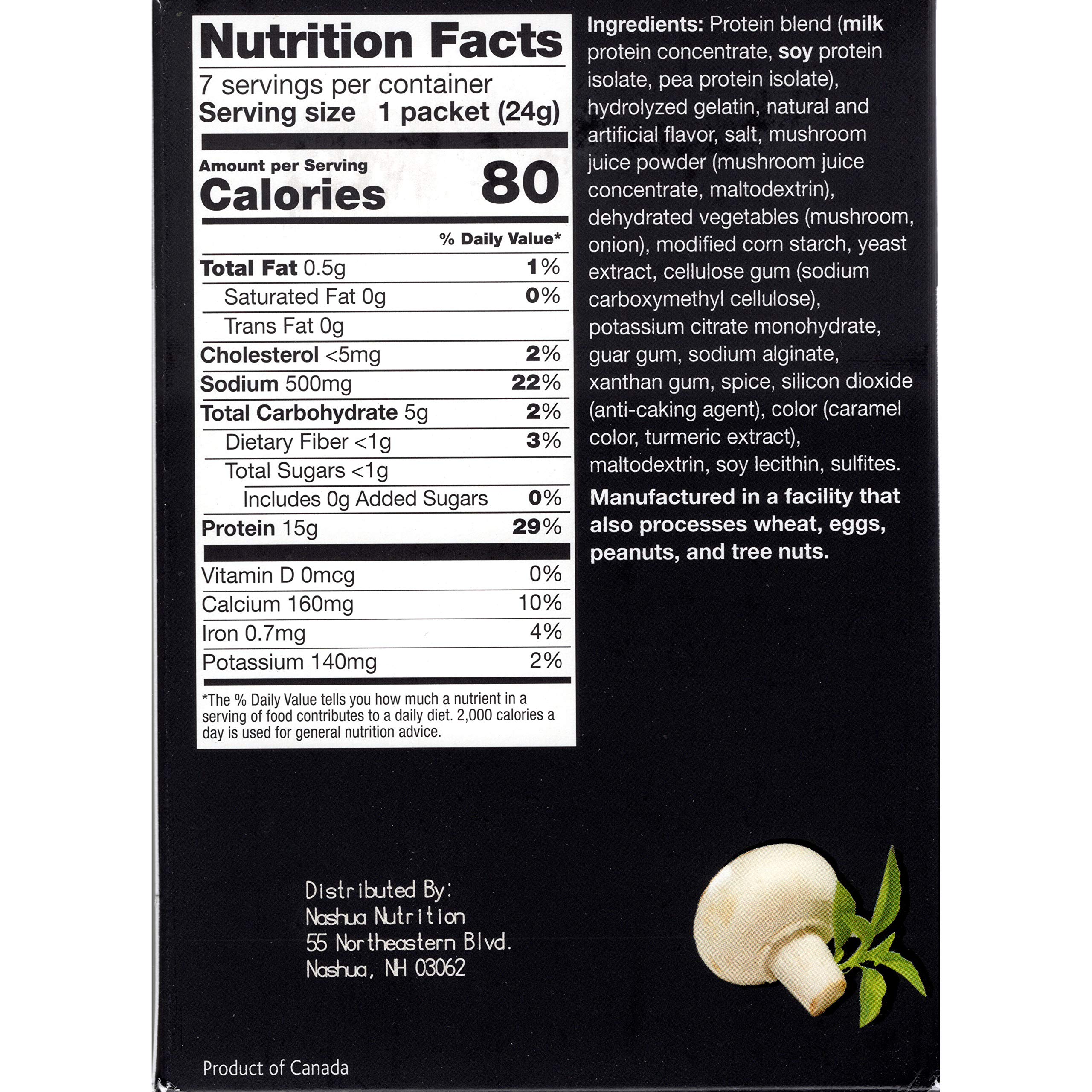 Proti-Thin Keto Cream of Mushroom Soup – High Protein (15g), Low Carb, Low Calorie, Gluten-Free, Instant Healthy Diet Soup Mix,1 Pack of 7 Servings