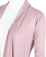 Vista 4 de Urban CoCo Women's Drape Front Open Cardigan Long Sleeve Irregular Hem