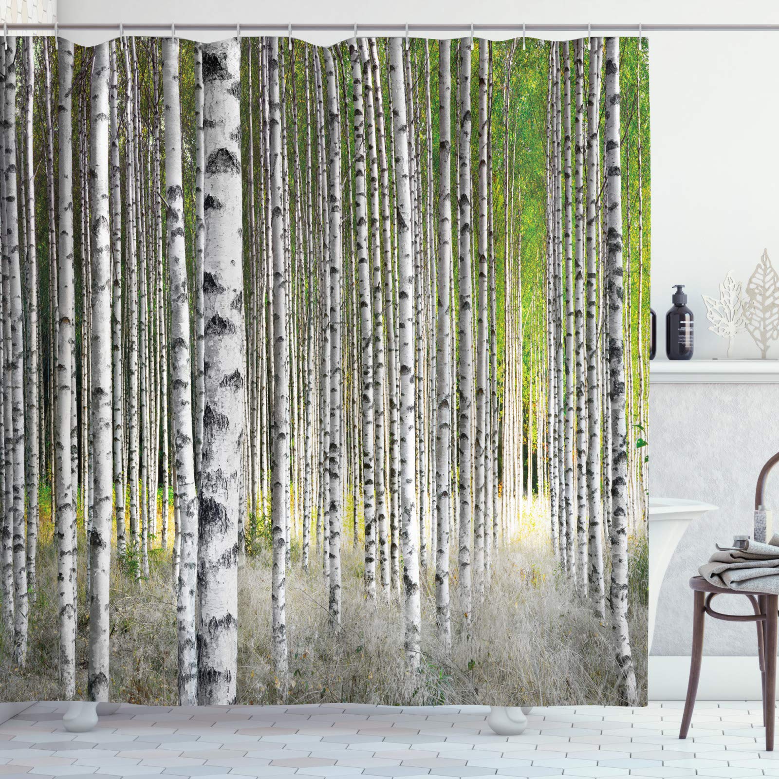 Rideau De Douche Motif Arbre Mystique - 175 X 200 Cm, Polyester Hydrofuge - Livré Avec 12 Crochets