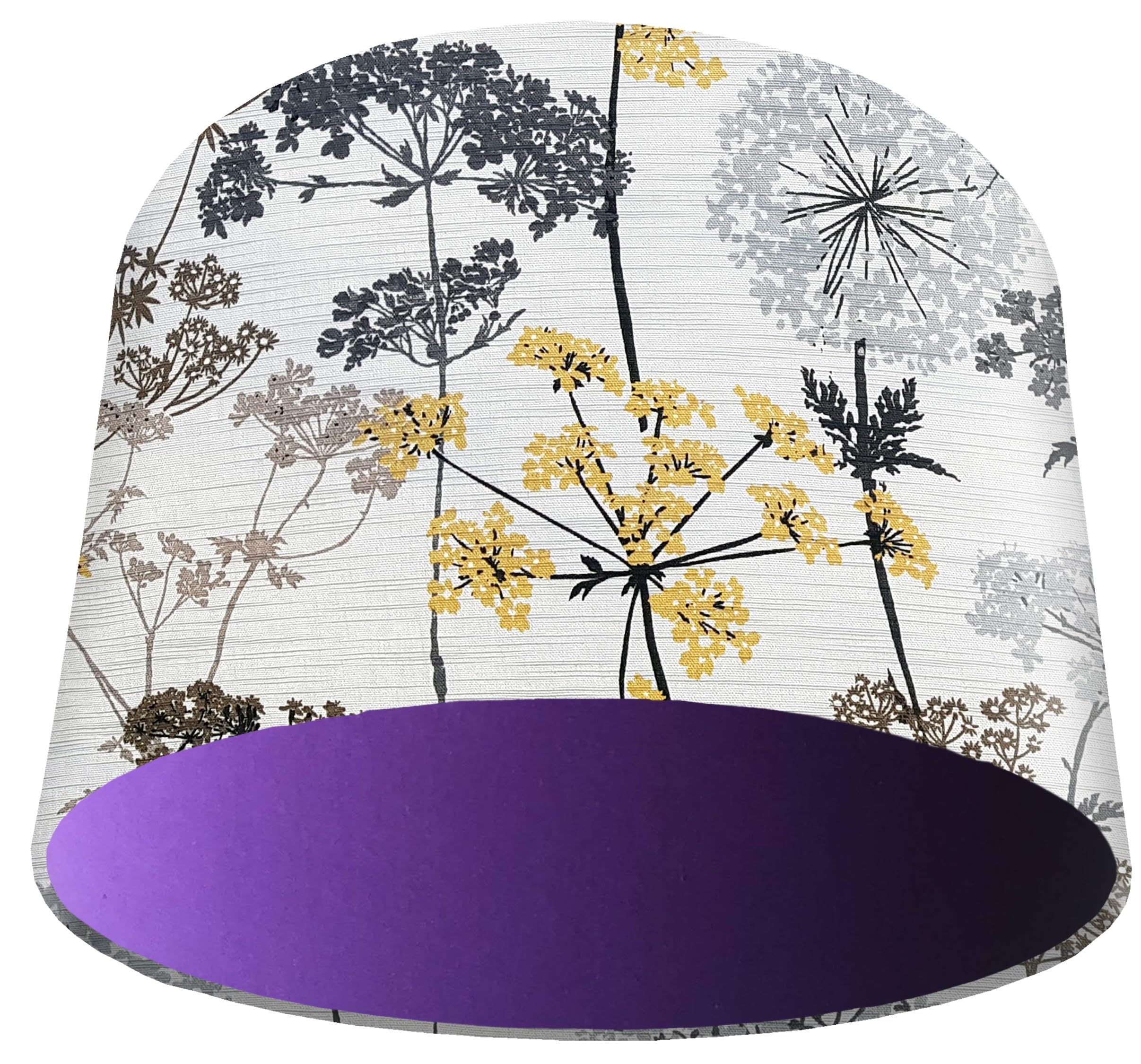 Cow Parsley Lined Lampshade with Coice of Colour (Purple)