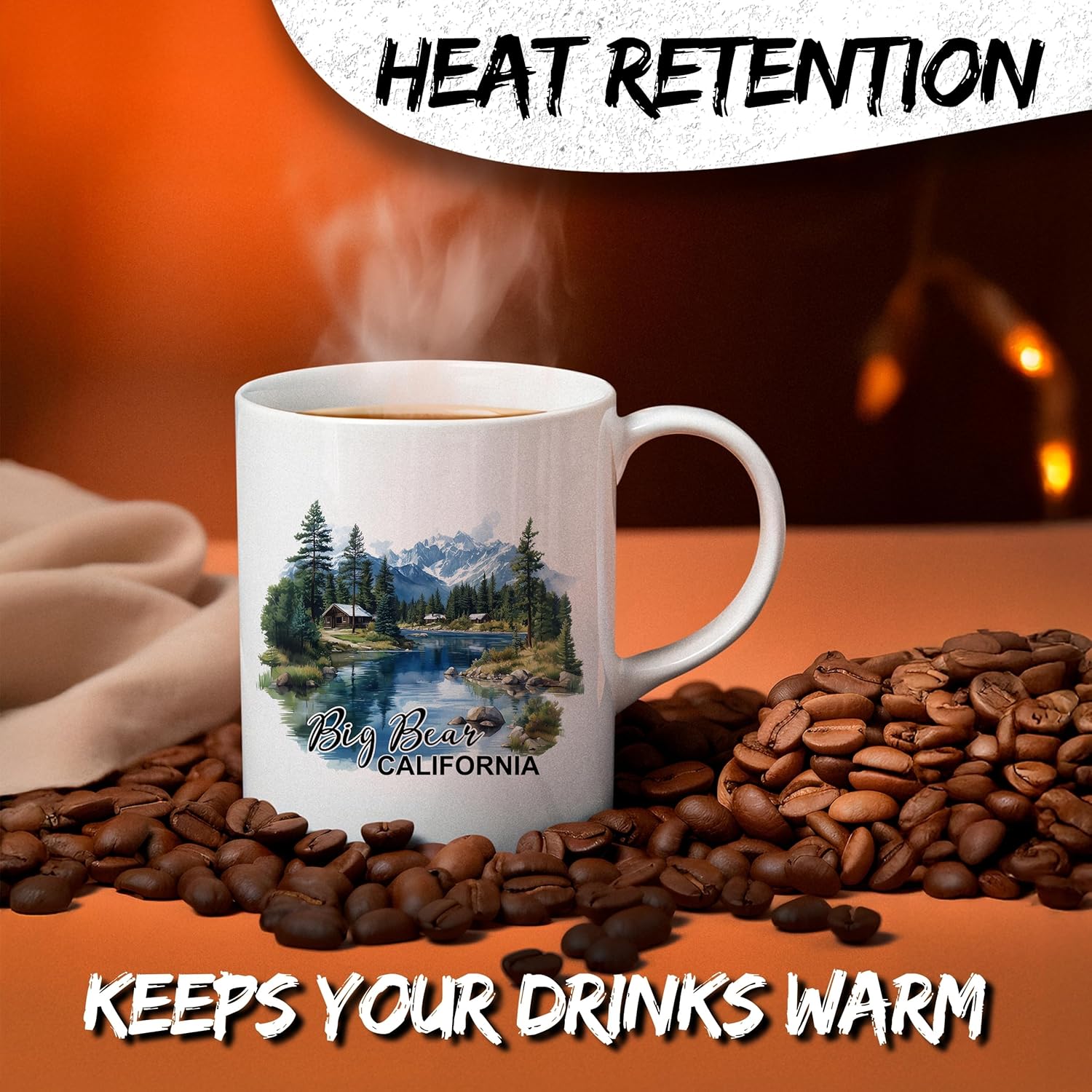 Big Bear California Ceramic Coffee Mug 11oz Alpine Village - Tea Coffee Mug with Comfortable Grip - Unique Travel Gift Cup for Office or Home - Vibrant Long-Lasting Print ID44991 - Image 3