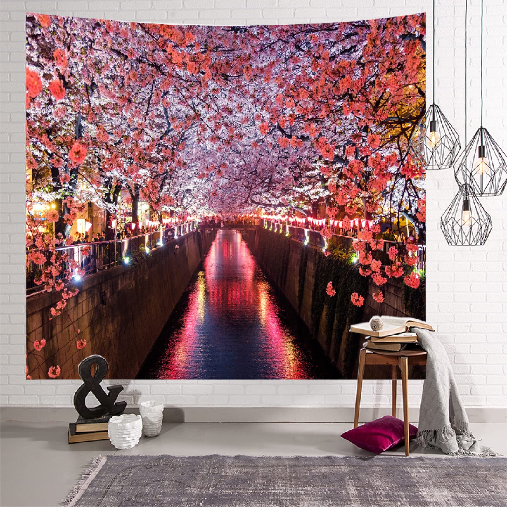 タペストリー 布画？ 風景 Amazon.co.jp: 富士 自然風景 タペストリー 壁掛け 和風 美しい桜の木