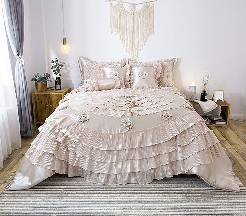 Miniatura 2 de Set de cobertores, 6 unidades Tache, rosa, Frosted Fields, Poliéster & Mezcla de poliéster, Beige, King