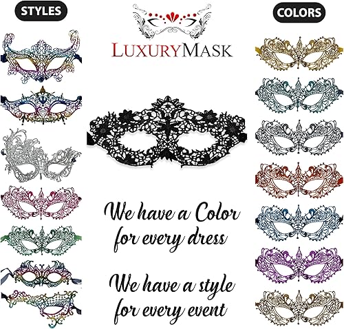 Miniatura 5 de Masquerade Mask For Women Lace Masquerade Masks for Masquerade Party, Proms, Venetian Party, Mardi Gras, Halloween & Cosplay