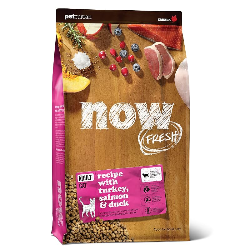 Ração seca para gatos adultos Now Fresh com peru, salmão e pato, 1,36 kg