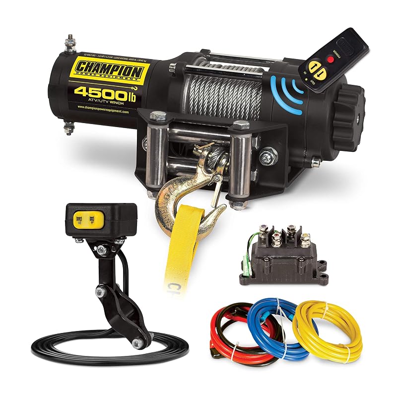 Guincho Elétrico Sem Fio Champion Power Equipment 4500 lb para ATV e UTV, Modelo 14560