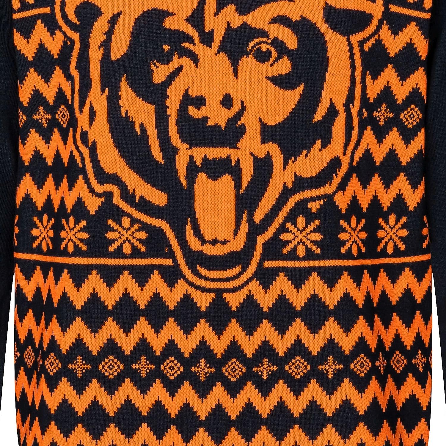 FOCO NFL Winter Sweater Xmas Strick Pullover Chicago Bears - XL