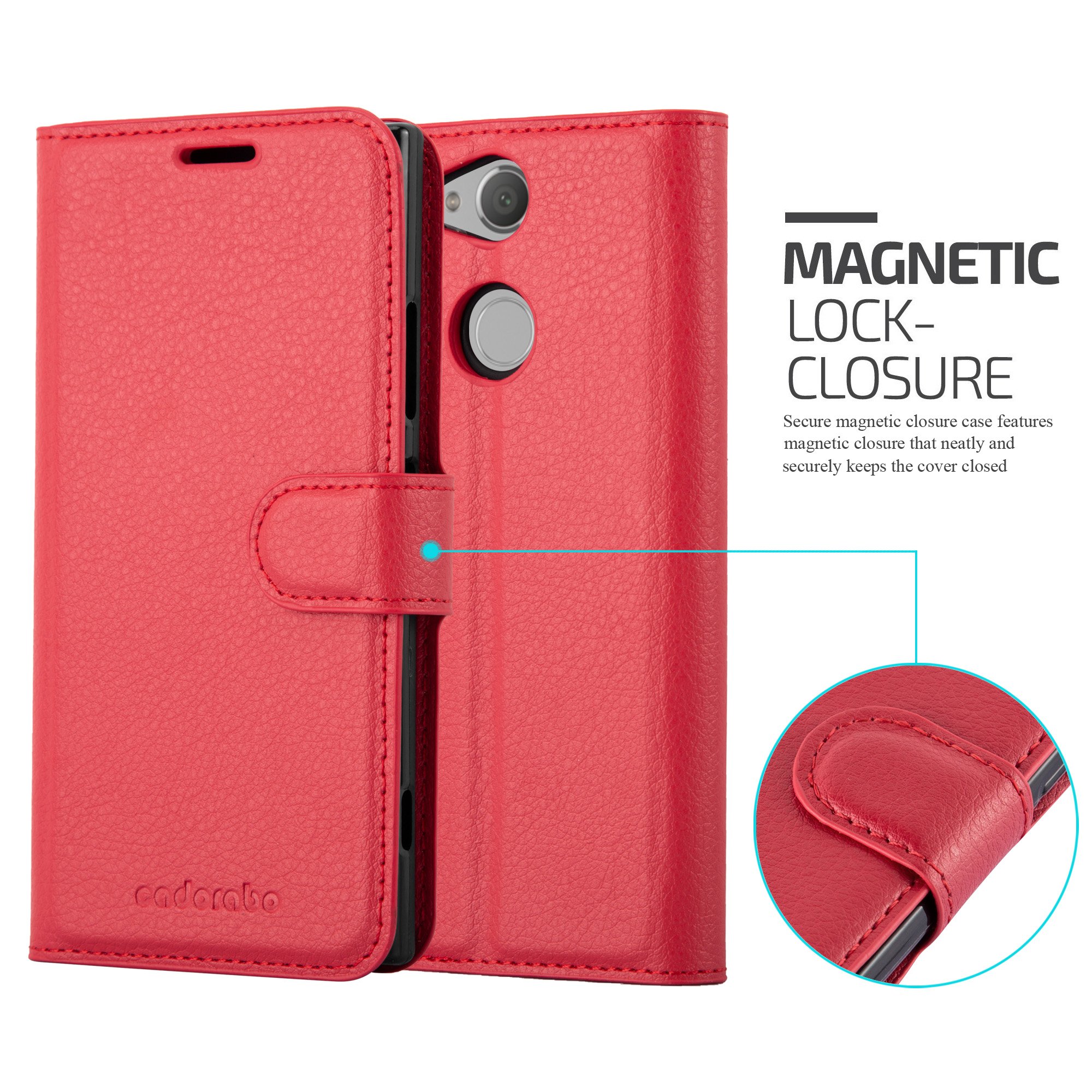 Hülle Für Sony Xperia XA2 – Leder-Case Mit Standfunktion, Kartenfach Und Magnetverschluss