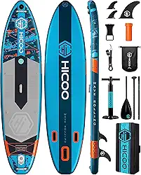 11'6''×34'×6' Prancha De Remo Inflável Extra Larga, Prancha De Stand Up Paddle, Prancha De Sup Com 3 Barbatanas Removíveis, Bolsa À Prova D'Água 10L, 16 Argolas Em D, Mochila, Bomba Manual, Remo