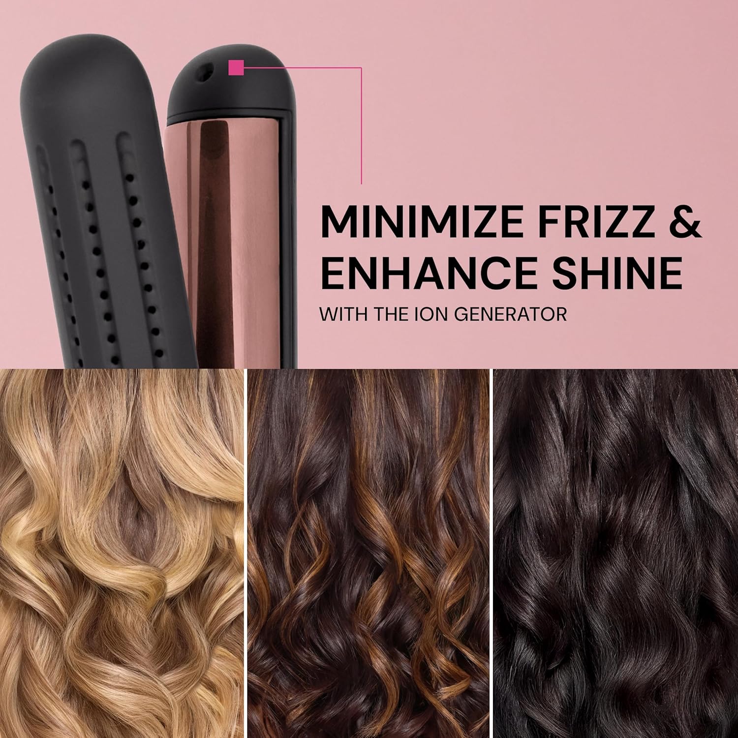 L'ANGE HAIR Le Duo Flex 360° Airflow Titanium Styler | Curling Iron with Adjustable Settings Creates Waves | Air Flow Styler Enhances Volume Locks | Dual Voltage Tool for All Hair Types (Black)