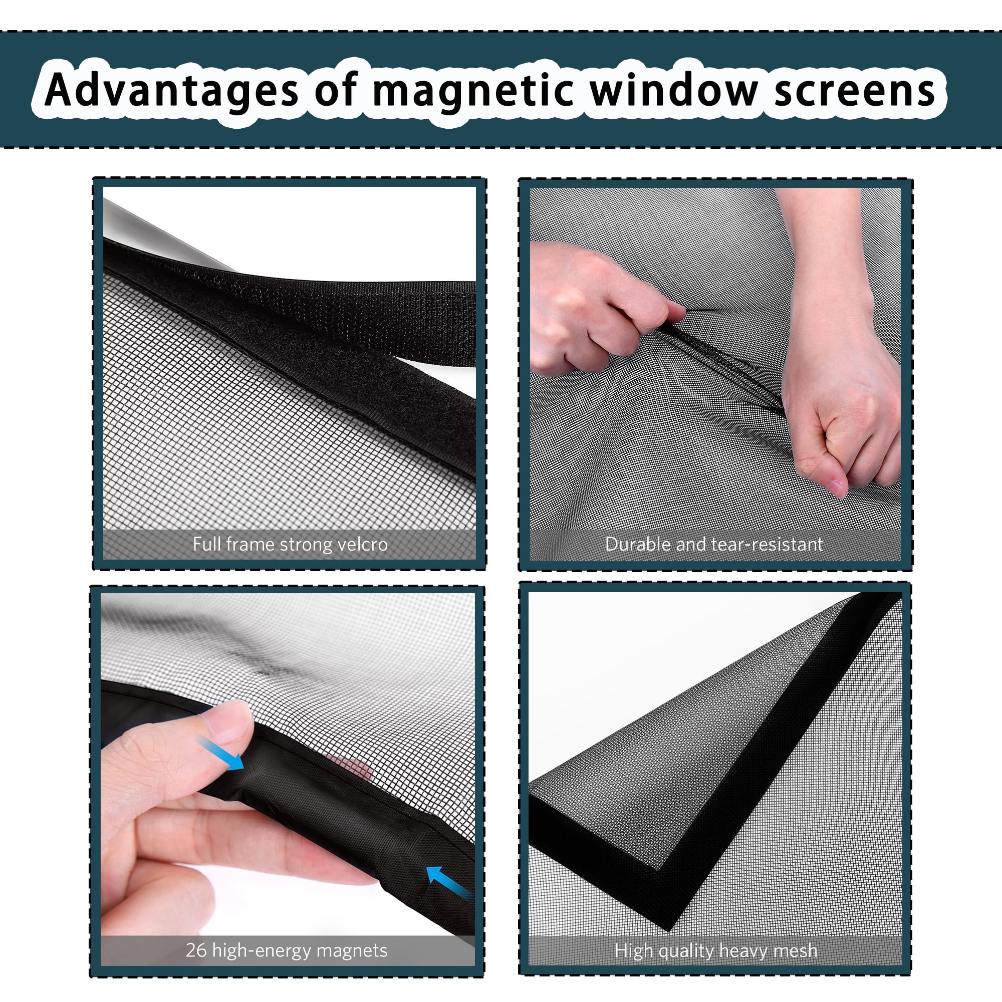 Magnet-Fliegengitter Für Fenster & Türen – 200x90 Cm, Selbstklebend, Atmungsaktiv, Ohne Bohren (Weiß)