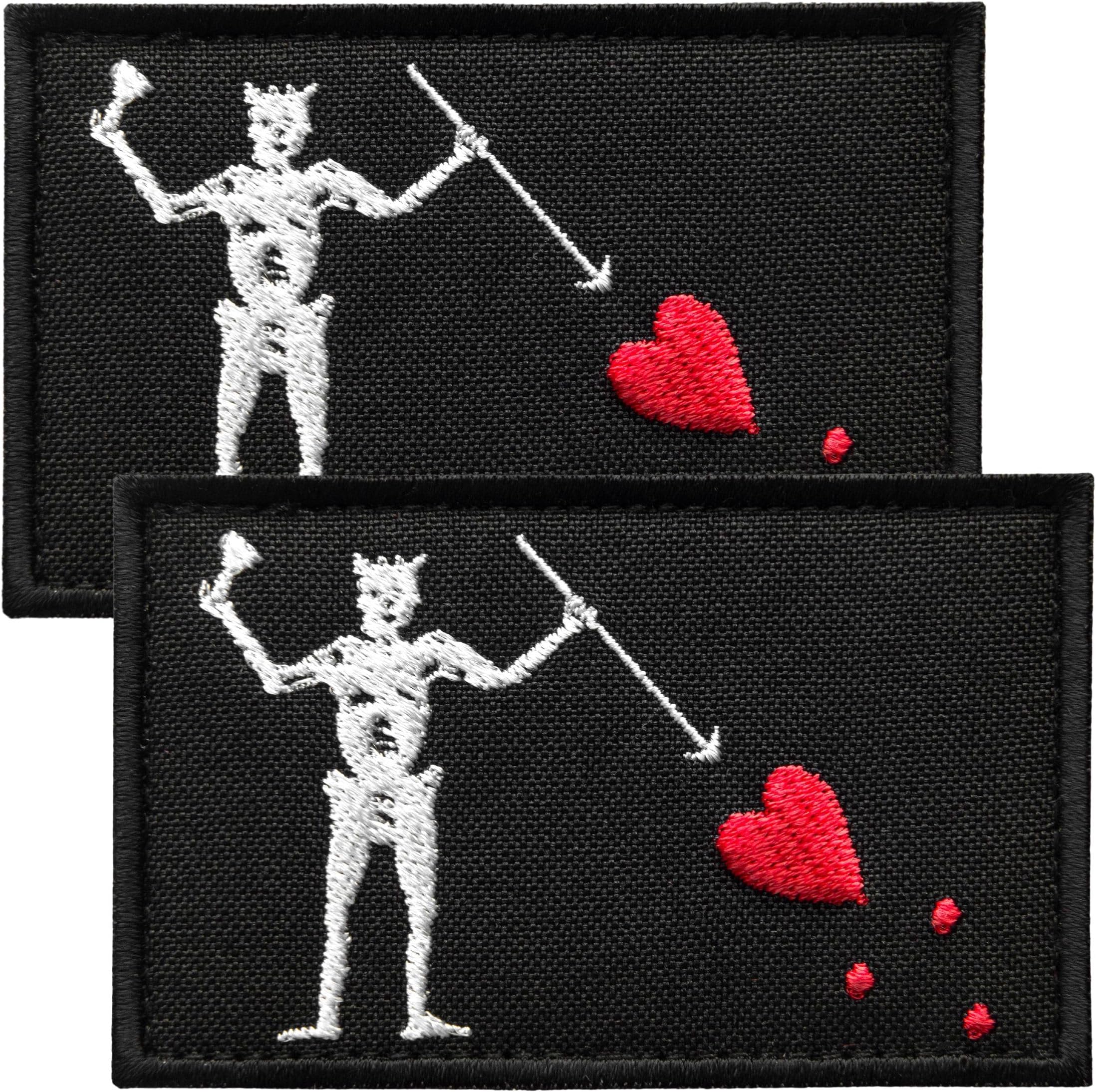 Blackbeard Edward Teach Patch 2 Pack (3x2 Inch) Embroidered Pirate Flag Morale Patches, Hook & Loop Tactical Patches for Backpack Vest Plate Carrier Hat Military Helmet