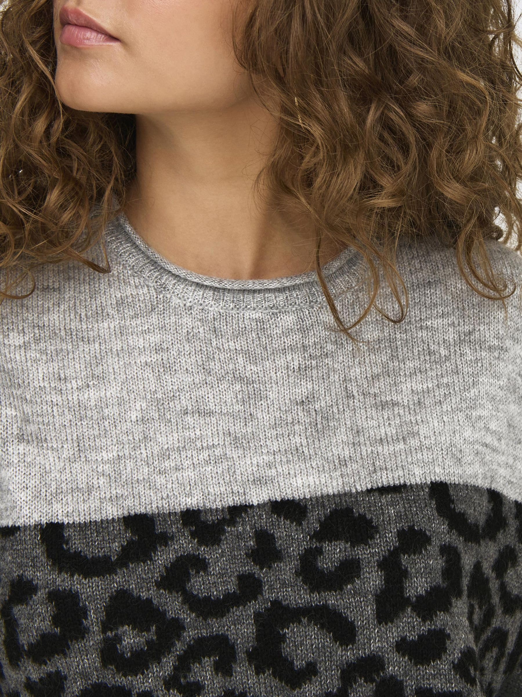 Only Onljade Animal LS O-Collo CC Knt Maglione Donna