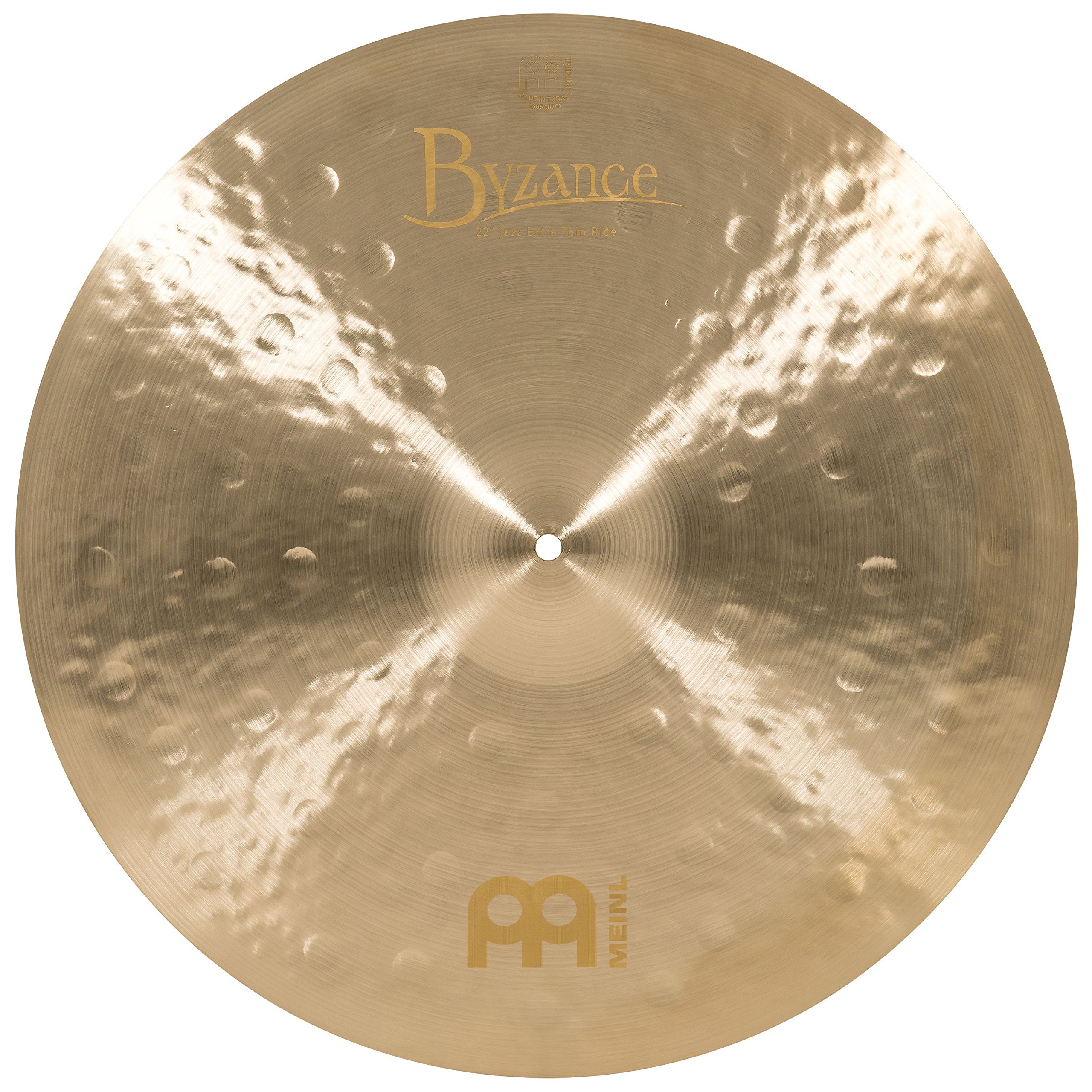 Meinl Cymbals Byzance Jazz Ride Extra Thin 22 Zoll (Video) Schlagzeug Becken (55,88cm) B20 Bronze, Traditionelles Finish (B22JETR)