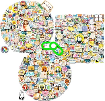 WAKEMOODEI 900PCS Christian Stickers Pack, Religious Stickers for Kids Jesus Stickers for Water Bottles Waterproof Stickers