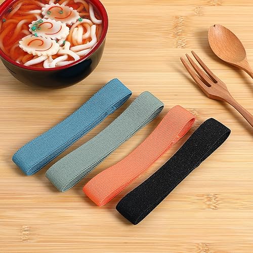 Miniatura 8 de Correas elásticas de cincha Bento, cinturón elástico, 4 piezas, lonchera, banda de fijación de repuesto para oficina, aula, picnic, camping, comidas